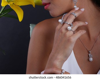 Diamond Jewelry On The Human Model