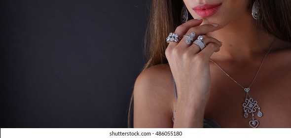 Diamond Jewelry On The Human Model