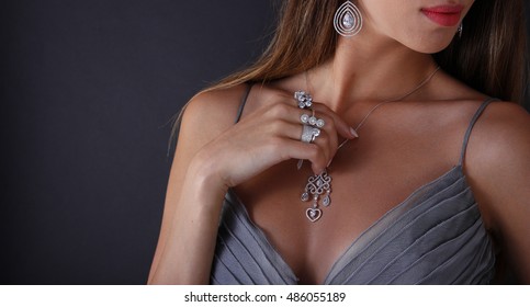 Diamond Jewelry On The Human Model