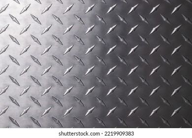 Diamond Metal Texture. Reflective Steel Plate As Background.