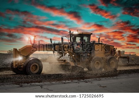 Diamond mining in open pit, heavy duty motor grader, Botswana
