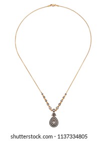 Diamond Necklace With Chain Isolated