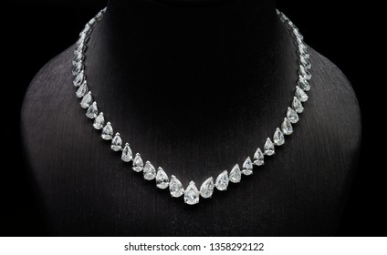 Diamond Necklace On Bacground