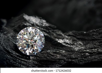 diamond on black coal background