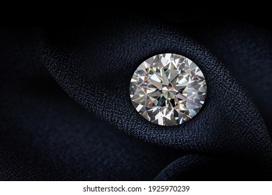 Diamond On Black Fabric Background