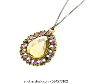 Diamond Pendant Isolated On White