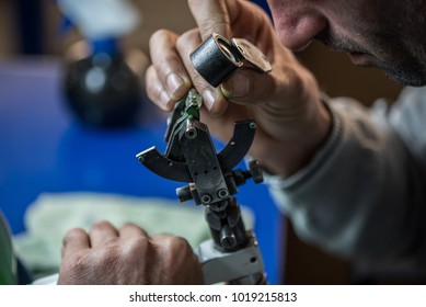 Diamond Polisher Working And Polishing A Diamond