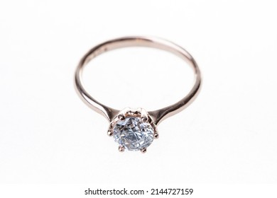 diamond ring close up on white