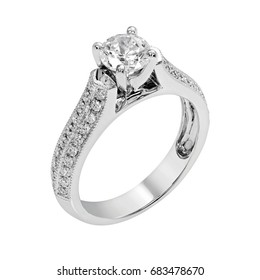Diamond ring isolate on white 