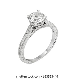 Diamond ring isolate on white 