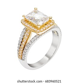 Diamond ring isolate on white 