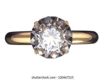 Diamond Ring Isolated With Clipping Path