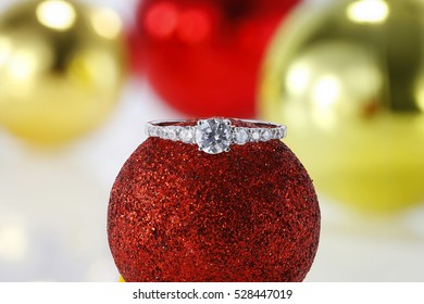 Diamond Ring On Christmas Decorations