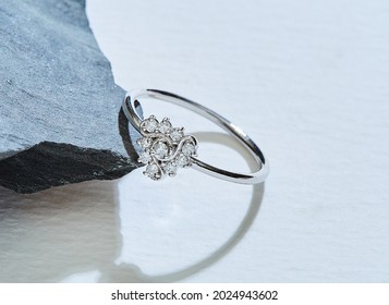 Diamond Ring On Two Tone Background