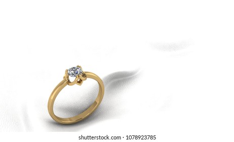 Diamond ring on white background