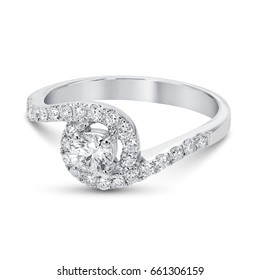 Diamond Ring  On White Background  Isolate