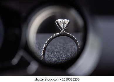 Diamond Ring Through Jewelry Loupe