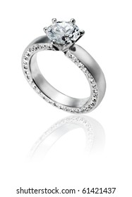 Diamond Ring Wedding Gift Isolated