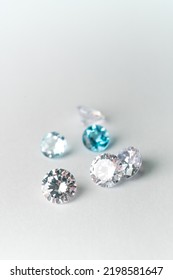 Diamonds And Aquamarine Gem Stones