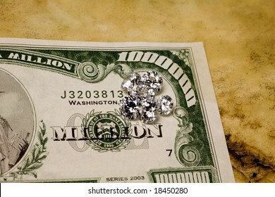 Diamonds On $1 Million Bill.