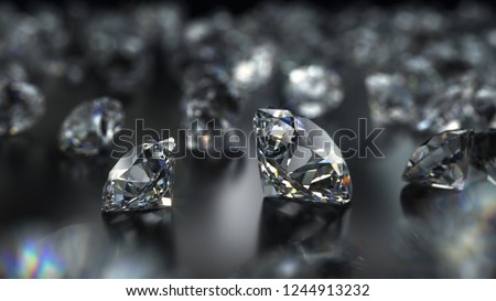 Diamonds on a background - perspective diamonds - many diamonds black background - Stock image