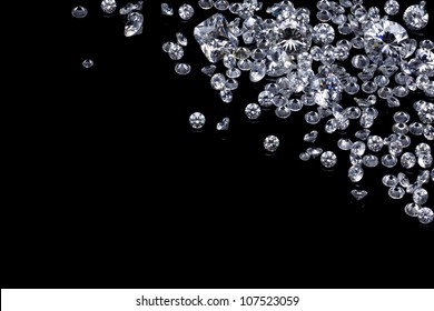 Diamonds On Black Background