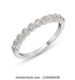 Diamonds Wedding Eternity Band Ring Pave Set In White Gold