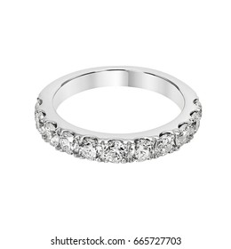 Diamonds Wedding Eternity Band Ring In Platinum,or White Gold