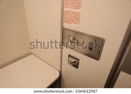 Diaper changing table in the plane.