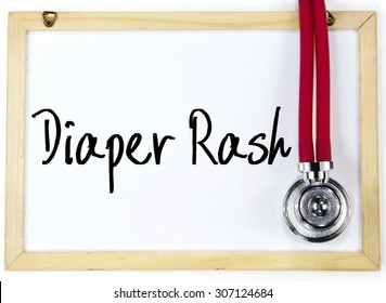 Diaper Rash Text Write On Blackboard