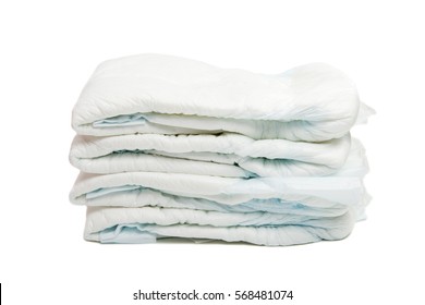 Diapers Isolated On White Background