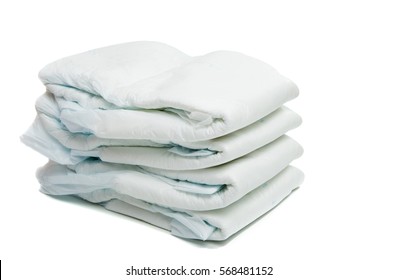 Diapers Isolated On White Background