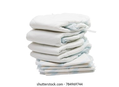 Diapers Isolated On A White Background