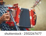 Diatonic accordion player in the street