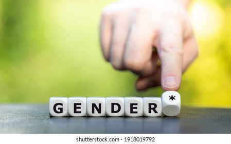 Dice form the expression "gender*" (gender star). A symbol for a gender equitable administrative language in Germany.