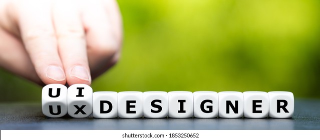 Dice form the expressions " ui designer" and "ux designer". - Shutterstock ID 1853250652