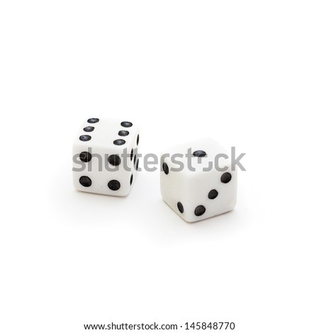Dice isolated. On white background