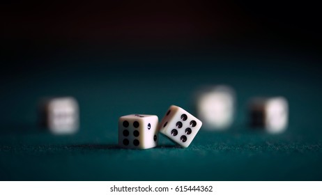 Dice In Montion. Casino Background.