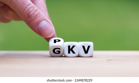 Dice Symbolize The Change From The Public Health (GKV) Insurance To The Private Health Insurance (PKV) In Germany