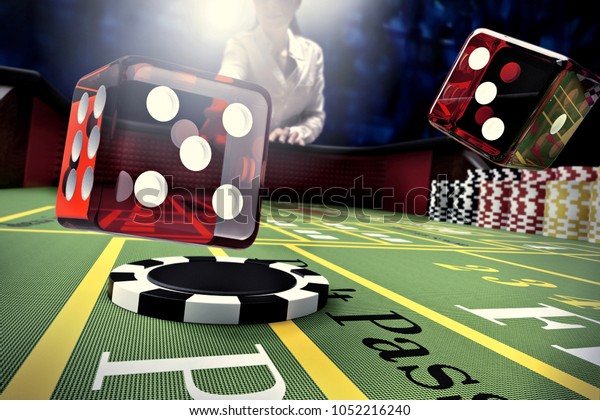 dice throw on craps\
table in online casino