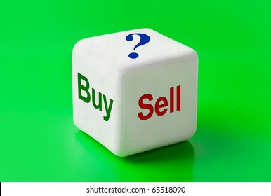 Dice With Words Buy And Sell - Concept Background