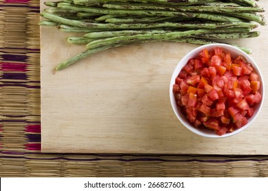 Diced Tomatoes In White Cup