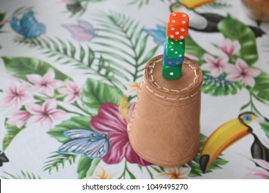 Dices On A Dice Cup, Playing Yahtzee On A Table