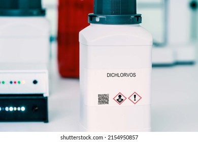 Dichlorvos. Dichlorvos Hazardous Chemical In Laboratory Packaging