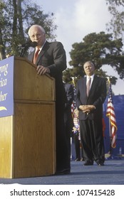 Dick Cheney And Colin Powell At A Bush/Cheney Campaign Rally In Costa Mesa, CA, 2000