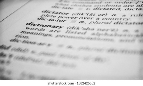 Dictionary definition close up book - Shutterstock ID 1582426552