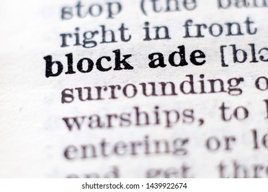 Dictionary definition of word blockade, selective focus. - Shutterstock ID 1439922674