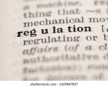 Dictionary Definition Of Word Regulation, Selective Focus.