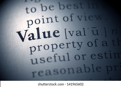 Dictionary Definition Of The Word Value. Fake Dictionary