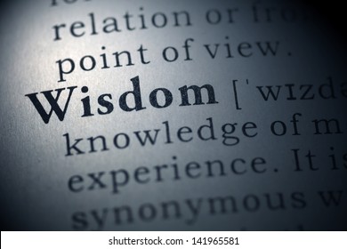 Dictionary definition of the word Wisdom. Fake Dictionary